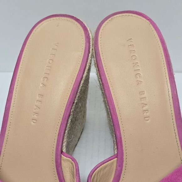 Veronica Beard Dali Platform Wedge Suede Espadrille Sandals Hot Pink Women's 10 - Picture 9 of 9